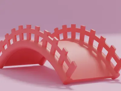 Cartoon Cute Bridge Low-poly 3D model