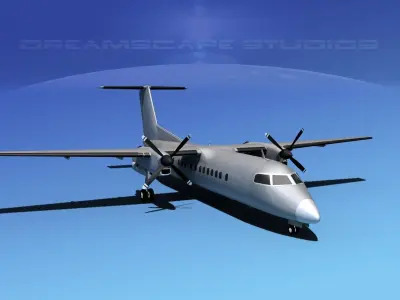 DeHavilland DHC-8-Q300 Bare Metal 3D model