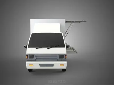 PACKAGE COURIER BOX DELIVERY TRUCK FREIGHT SHIPPING CARGO CAR 3D model