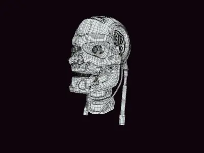 T-800 robot skull Free low-poly 3D model