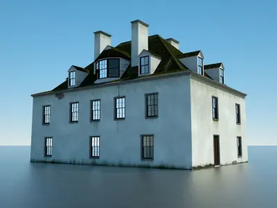 Colonial Mansion Low-poly 3D model