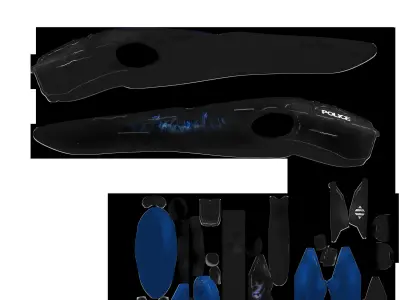 Police aircraft Low-poly 3D model