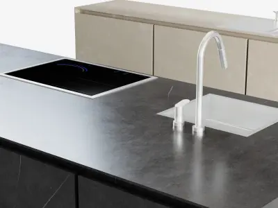 Modern Kitchen Free 3D model 6