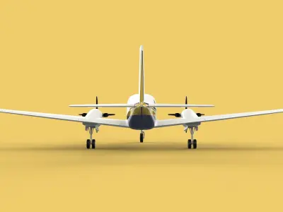 BUSINESS EXECUTIVE JET AIRPLANE AIRCRAFT TURBOPROP TWIN ENGINE 3D model