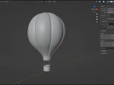 HOT AIR BALOON Low-poly 3D model