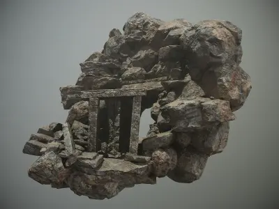 Cave Entrance for Games 3D model
