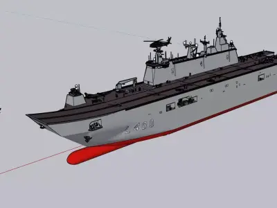 TCG ANADOLU Landing Helicopter Dock LHD 3D Model STL  SketchUp  3D model