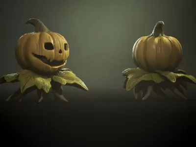 Pumpking Monster1 - Game Ready Low-poly 3D model Low-poly 3D model