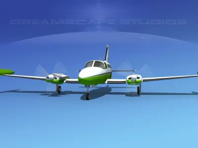 Cessna 414 Chancellor V07 3D model