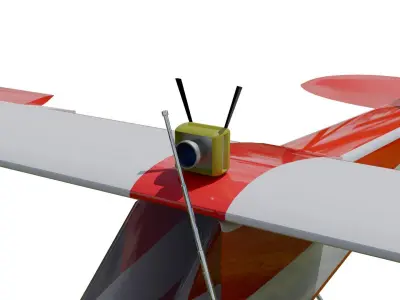 Rigged RC Plane with Remote Controller 3D Model Low-poly 3D model