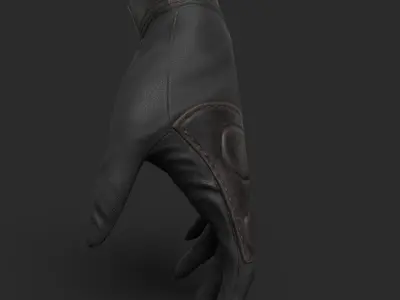 Military Gloves Low Poly Baked Low-poly 3D model
