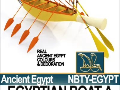 Ancient Egypt Rowboat A 3D model