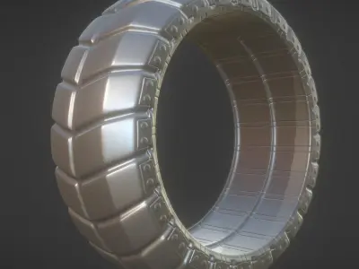 Futuristic Tire High-Poly Version 3D model