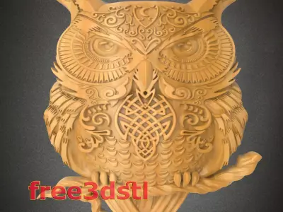 owl 3D STL Model for CNC Router Free 3D print model