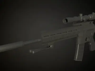 M38 Designated Marksman Rifle ready for roblox Low-poly 3D model