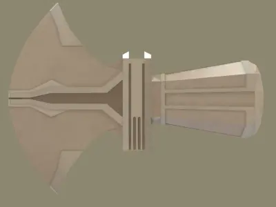 Stormbreaker axe with wooden handle 3D model