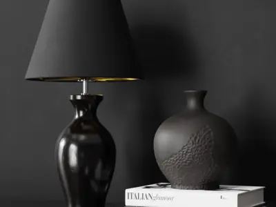  Eno Ceramic Danteur Mirror Shade Lamp Model, Black 