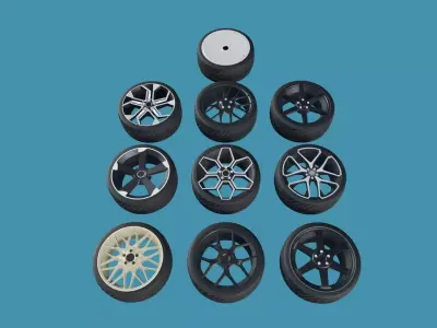 Car Rims Pack - Low poly Low-poly 3D model