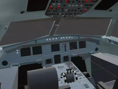 Airbus a320 family cockpit 3D model