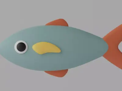 Cartoon Cute Fish 1 3D model
