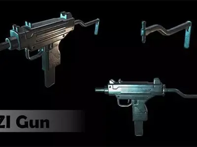 Uzi Gun Low-poly 3D model buy