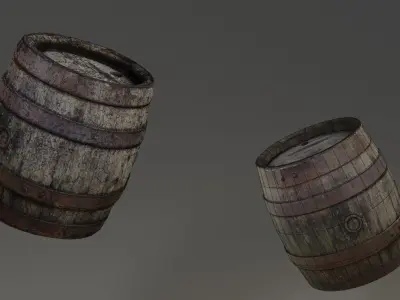Old barrel free Free low-poly 3D model