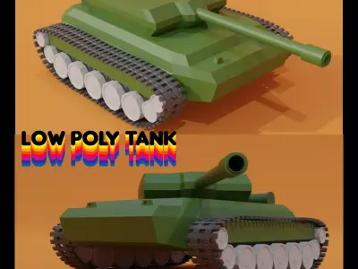 low poly tank Low-poly 3D model