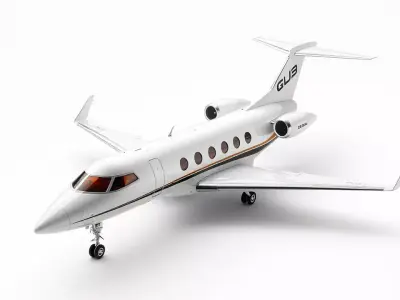 Luxury Private Business Jet Model Pack Low-poly 3D model
