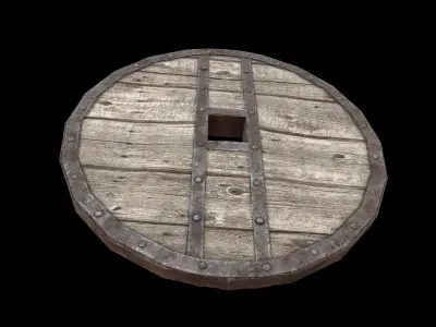 Wagon Wheel 6 Low-poly 3D model