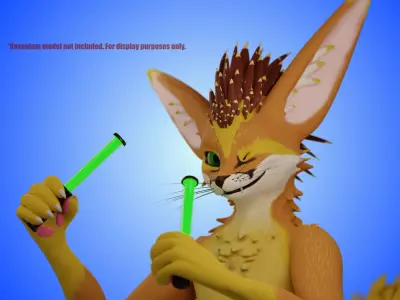 Ground Crew Marshalling Wands for Airports Low-poly 3D model