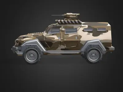 Otokar Cobra Armored Military Truck Low-poly 3D model