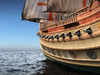 Sail Warship 3D model
