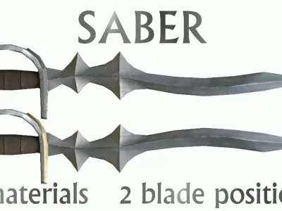 Saber Realistic Low-poly 3D model