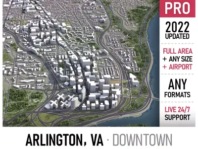 Arlington Low-poly 3D model