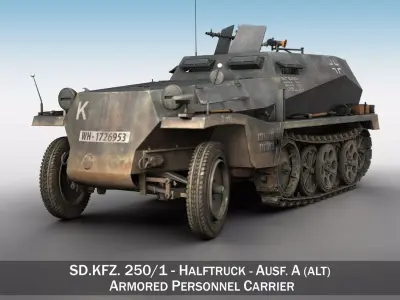 SD KFZ 250 - Half-track troop carrier 3D model