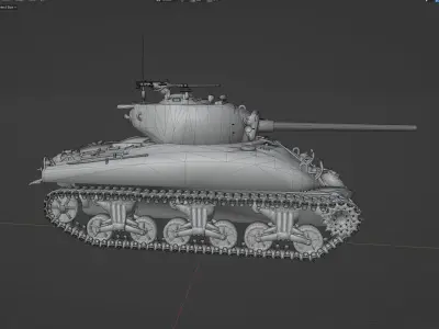 M4 A1 76 W Sherman Low-poly 3D model