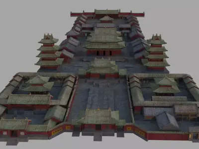 Temple Historic building Low-poly 3D model