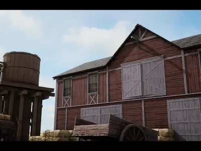 Western Town Village Pack Low-poly 3D model