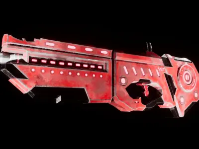 Modular Sci-Fi Explosive Weapon Low-poly 3D model