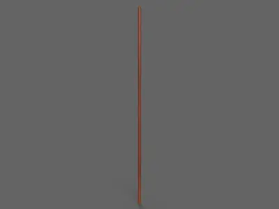 PBR Wushu Stick Wood2 Low-poly 3D model