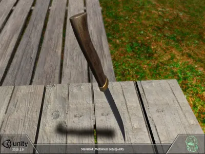 Knife with wooden handle Free low-poly 3D model