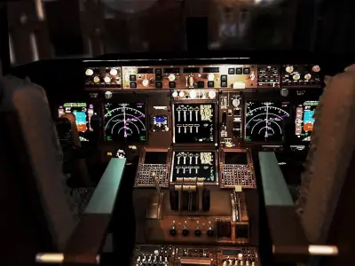 Boeing 747 Airplane Cockpit 3D model