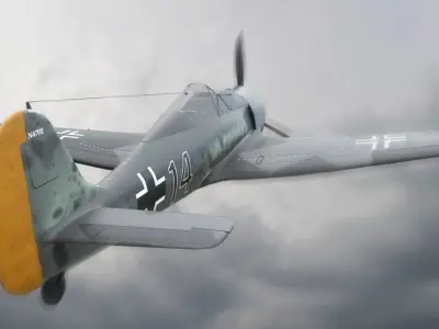 Focke Wulf Fw 190 Plane Low-poly 3D model