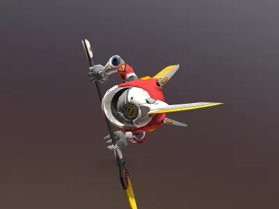 CYBORG-BEETLE-ROBOT Aerial Whirl Wind Attack 3D model