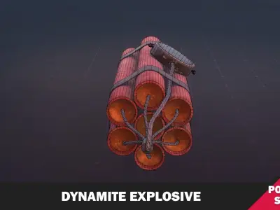 Dynamite Explosive Low-poly 3D model