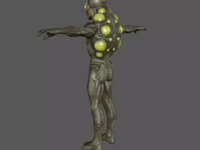 Alien Spitter - Sci-Fi Enemy Rigged Game-Ready  Low-poly 3D model