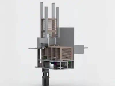 Tray loading and unloading mechanism Low-poly 3D model