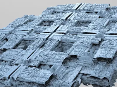 Babylonian Ancient Stone Floor 1 3D model