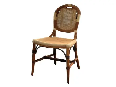Rattan Style Wooden and Weaved Chair Lounge Coastal Boho Free low-poly 3D model