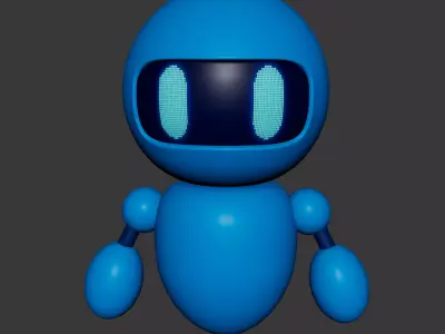 Cute Robot Character  Stylized 3D Mascot Rigged  Game Ready Low-poly 3D model